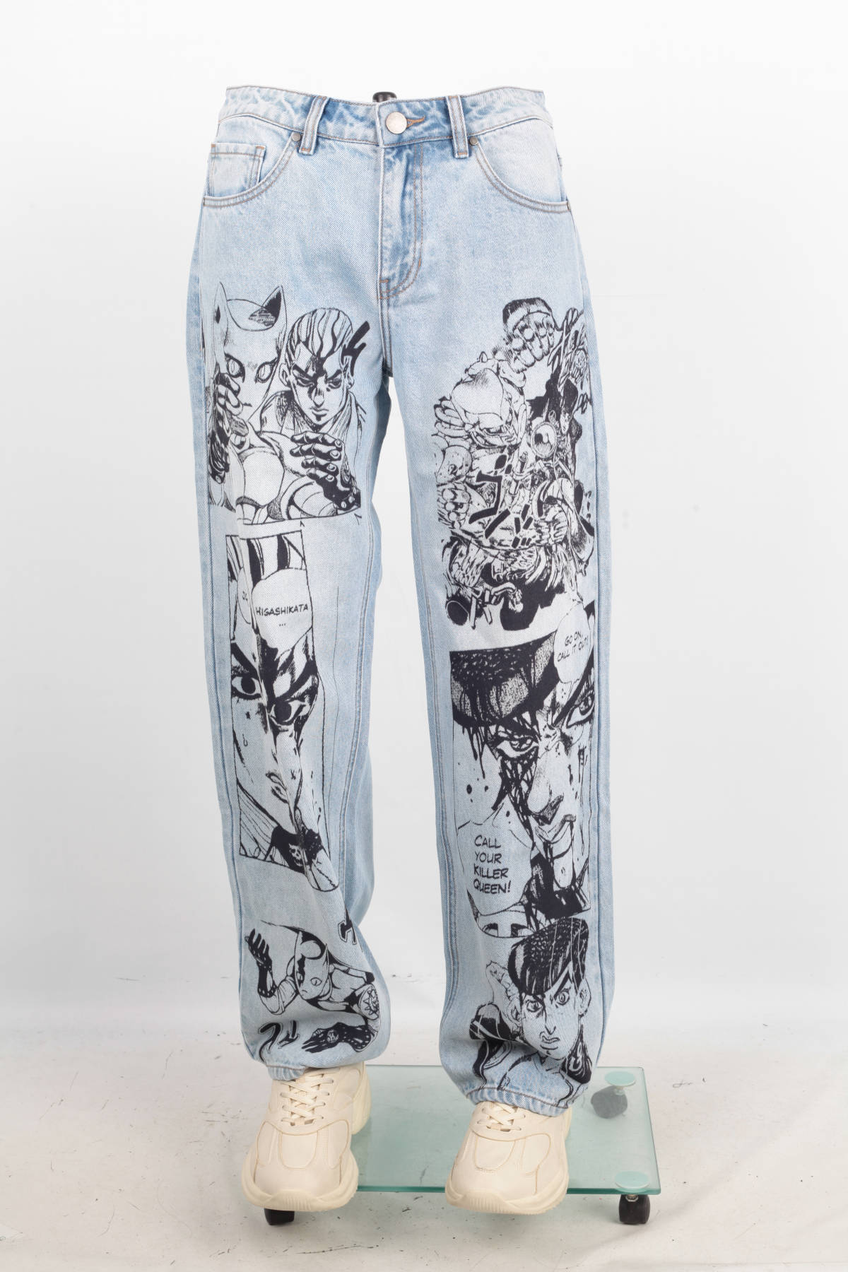 "PART4" 12oz HEAVY STRAIGHT CUT SCREENPRINTED JEANS - Image 4